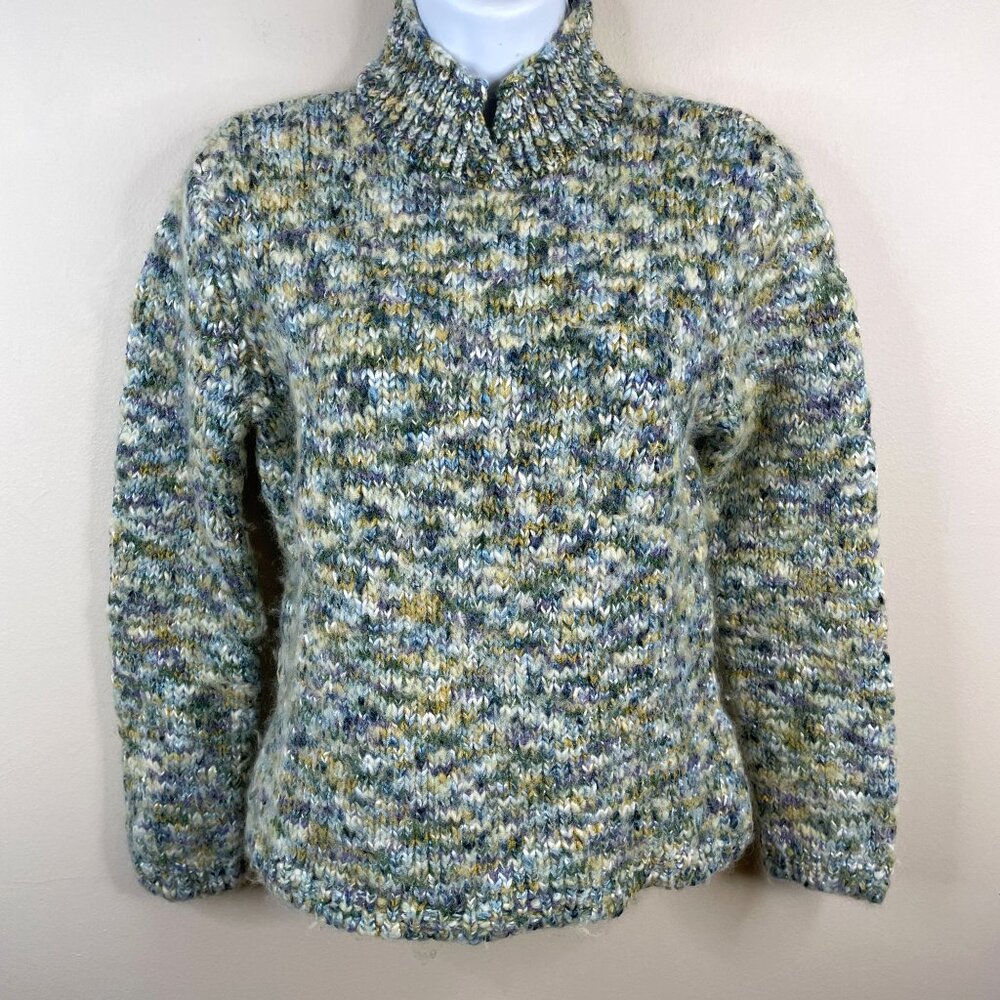 Vintage Talbots Cabincore Forestcore Fuzzy Sweater PS Wool Thick Cozy Naturecore